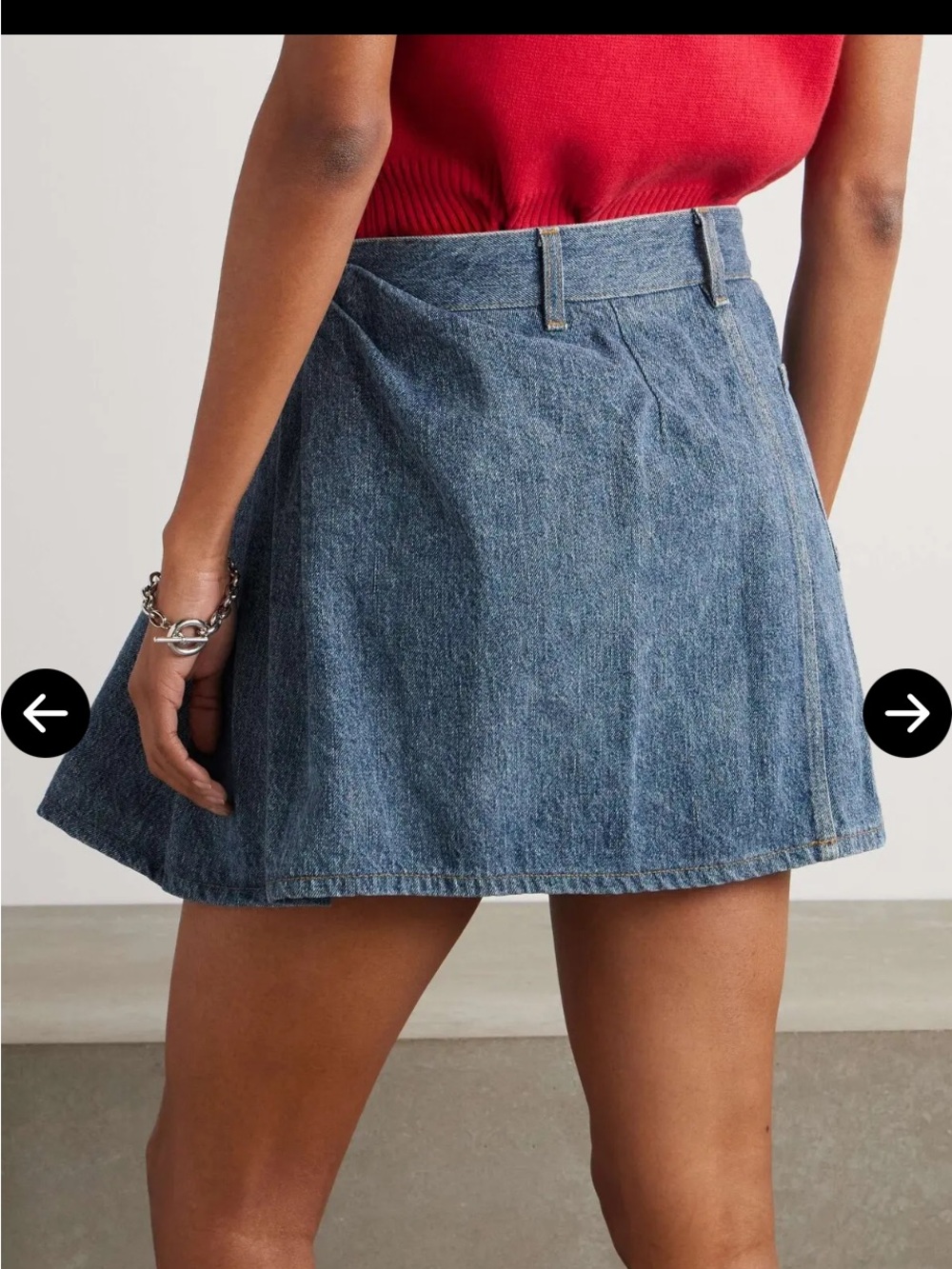 Loewe Blue Denim skirt with Brown Leather Logo Patch - Picture 3 of 11